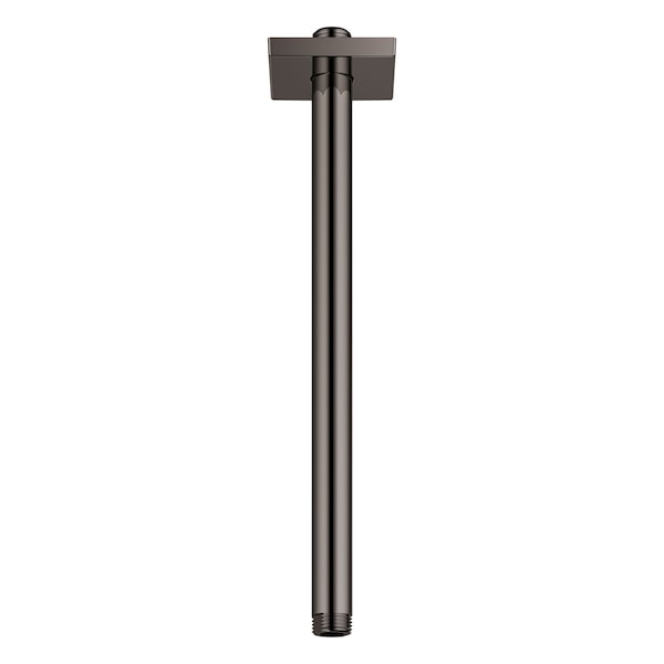 12-in. Ceiling Shower Arm With Square Flange, Gray